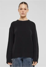 Women's ribbed knitted sweater black