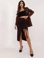 Dark brown fitted skirt