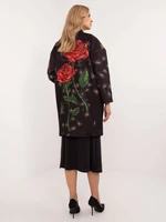 Black women's coat with print