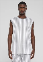 Men's Striped Mesh tank top white