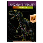 Škrabací obrázek duhový dino