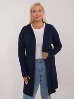 Dark blue sweater in larger size with viscose