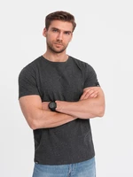 Ombre BASIC men's t-shirt with decorative pilling effect - black