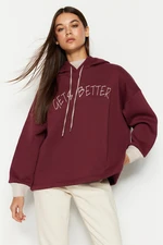 Trendyol Damson Loose Fit Knitted Sweatshirt