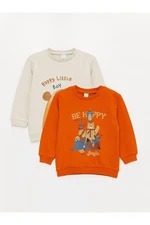 LC Waikiki Lw - Crew Neck Long Sleeve Printed Baby Boy Sweatshirt 2-Pack