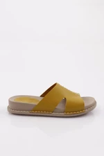 DGN P33 Women's Slippers Genuine Leather Yellow