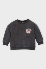 DEFACTO Baby Boy Regular Fit Crew Neck Printed Washable Faded Effect Sweatshirt