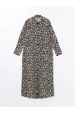 LC Waikiki Leopard Print Women's Shirt Dress