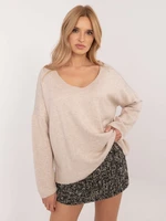 Beige women's oversize sweater