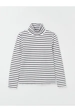 LC Waikiki High Neck Striped Long Sleeve Girls T-Shirt