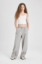 DEFACTO Wide Leg Double Pocket High Waist Standard Size Poplin Trousers