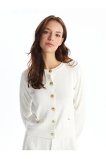 LC Waikiki Crew Neck Plain Long Sleeve Women's Knitwear Cardigan