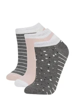 DEFACTO Women's 3-Pack Cotton Ankle Socks