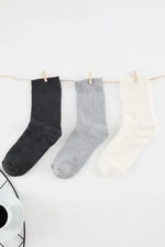 Trendyol Multi-Colored 3-Pack Thick Terry Knitted Socks