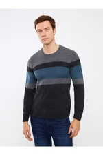 LC Waikiki Crew Neck Long Sleeve Color Block Men's Knitwear Sweater