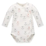 Pinokio Kids's Romantic Buttoned Bodysuit Ecru/Print