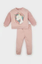 DEFACTO Baby Girl 2-Piece Set Unicorn Printed Crew Neck Sweatshirt Sweatpants