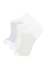 DEFACTO Women's Invisible 3-Pack Cotton Sneaker Socks