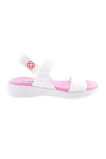 DGN 102-23y Women's Elastic Sandals White Fuchsia