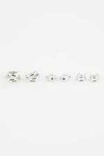 DEFACTO Woman's 3-Piece Ring Silver Earrings