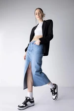 DEFACTO Long Fit Slit Midi Jean Skirt