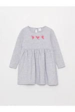 LC Waikiki Crew Neck Long Sleeved Dress for Baby Girl