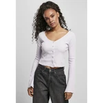 Women's sweater with cropped rib soft lilac