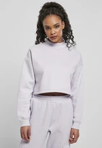 Dámský ostříhaný oversized potit High Neck Crew soft lilac