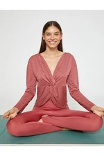 Koton Shirred Detailed Yoga Sweatshirt Modal Blend Silky Textured.