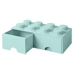 LEGO® úložný box 8 so šuplíkmi 25 x 50 x 18 cm aqua