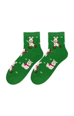 Bratex 2988 X-Mass Socks Women's Socks 36-41 green/lurex d-035