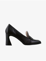 Black women's leather loafers with heels Högl Glenn - Women