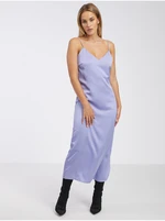 Light purple ladies satin midishdresses VILA Ellette - Ladies