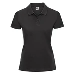 Women's polo shirt black 100% cotton Russell