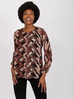 Brown-Beige Patterned Blouse Virginia