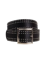 Black women's belt with appliqué