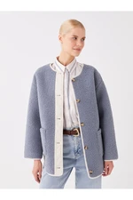 LC Waikiki Women's Crew Neck Solid Teddy Coat