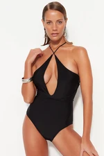 Trendyol Black Halterneck Tie Normal Leg Swimsuit