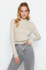 Trendyol Stone Basic Standing Collar Knitwear Sweater