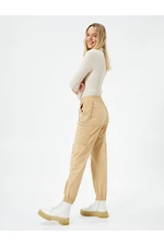 Koton Jogger Pants with Chain Detailed Pockets, Elastic Waist.