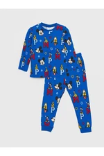 LC Waikiki LCW baby Crew Neck Long Sleeve Mickey Mouse Printed Baby Boy Pajamas Set