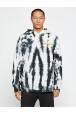 Koton Basic Hooded Sweatshirt Slogan Printed Abstract Pattern Pocket Detailed.