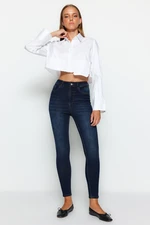 Trendyol Dark Blue Normal Waist Skinny Jeans