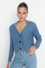 Trendyol Blue Basic Soft Textured Knitwear Cardigan