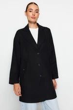 Trendyol Black Premium Oversize Wide Cut Stamped Coat