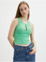 Světle zelené crop top tílko Noisy May Frey - Dámské