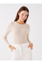 LC Waikiki Round Neck Women's Knitwear Sweater With Patterned Long Sleeves