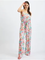 Women's pink-cream floral jumpsuit ORSAY
