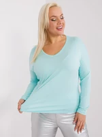 Mint smooth viscose blouse in higher size Elisa