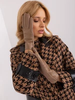 Dark beige elegant women's gloves